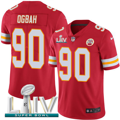 Kansas City Chiefs Nike #90 Emmanuel Ogbah Red Super Bowl LIV 2020 Team Color Youth Stitched NFL Vapor Untouchable Limited Jersey